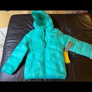 NWT Girls Size 5 Teal Under Armour Jacket